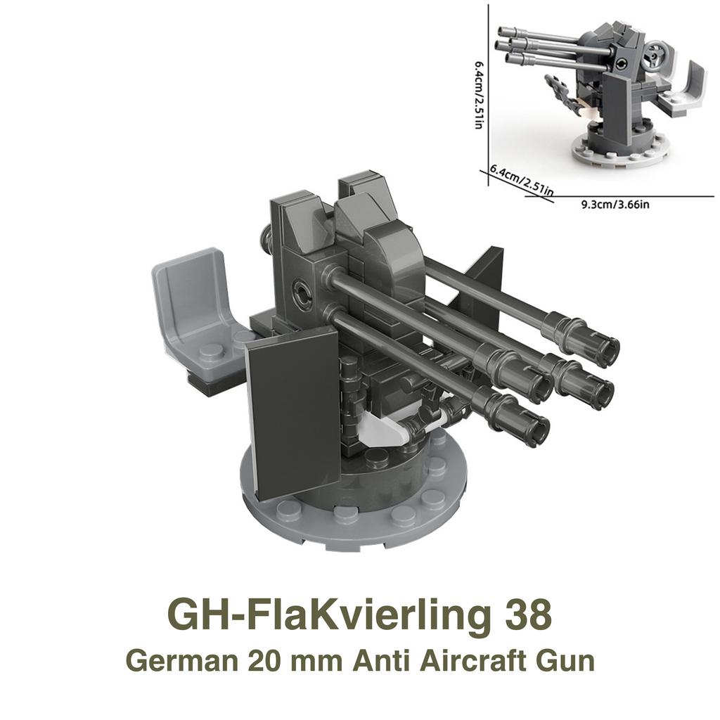 WW2 88mm Flak Gun Cannon Rocket Artillery Military Army War Weapons Soldier MOC Playmobil Scale Model Building Block Children Kid Toy
