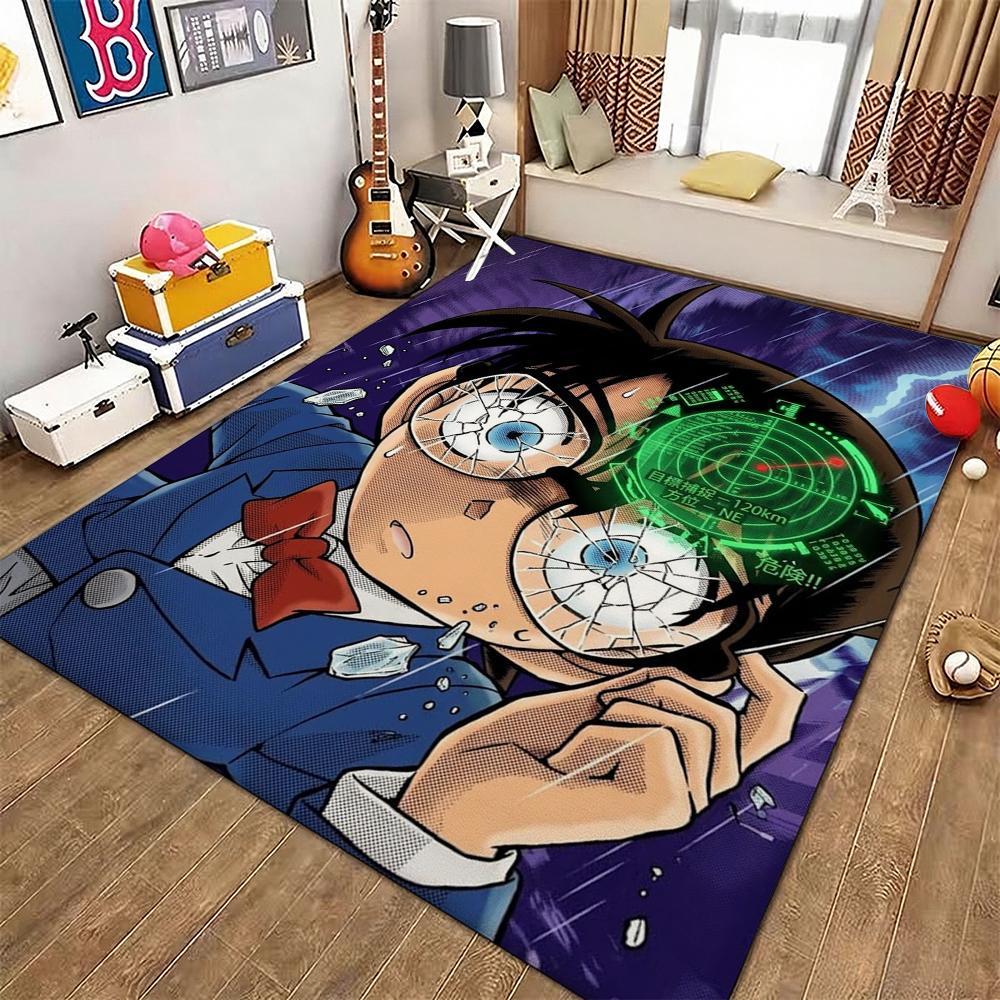 Detective Conan Mystery Adventure Theme Rug Absorbent Nonslip Carpet For Living Room Coffee Table Home Party Decor Gift For Friends