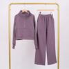 LULU Gold Label Stand Collar Half-Zip Loose Sweatshirt & Sweatpants Plush Set
