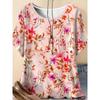 Fashion Versatile Crew Neck Flower Print Top Short Sleeve Casual Comfortable T-Shirts Women’s