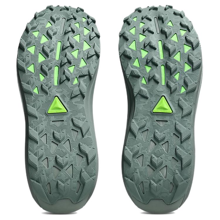 Asics GEL TRABUCO Wear Resistant And Waterproof Mid Top Trail Running Shoes Men's Gray Green Sneakers 1011C085-400