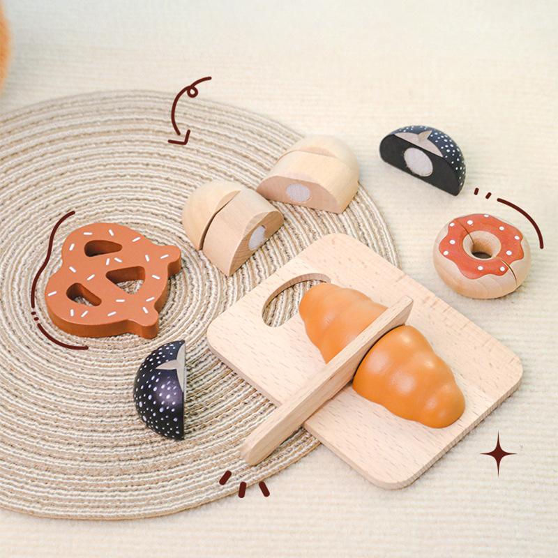 Early Education Children Play House Kitchen Simulation Set Kitchen Utensils Natural Breakfast Group Parent-Child Interactive Toys