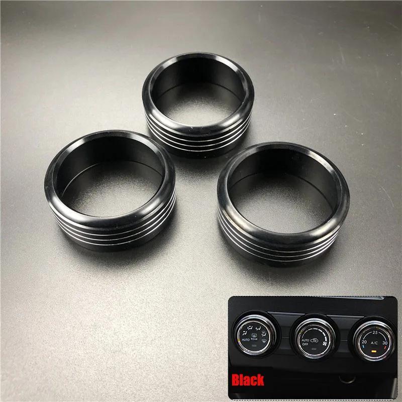 3Pcs/Set Car Styling AC Adjustment Knob Decorative Ring For Subaru 2013-2018 Forester Impreza XV Crosstrek WRX Levorg Auto Accessories