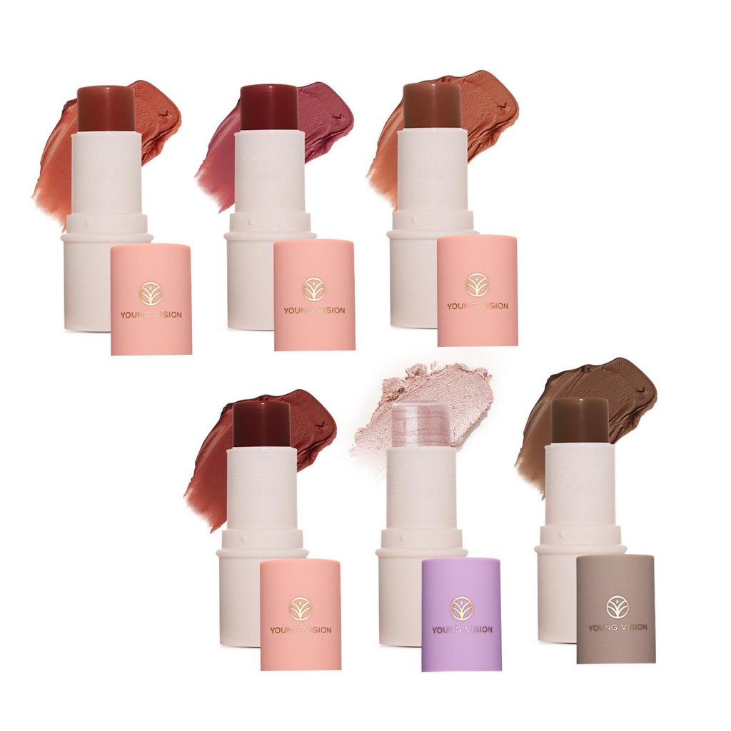 YOUNG VISION Multifunctional Makeup Stick: Highlight, Contour, Matte Blush for Easy Application.