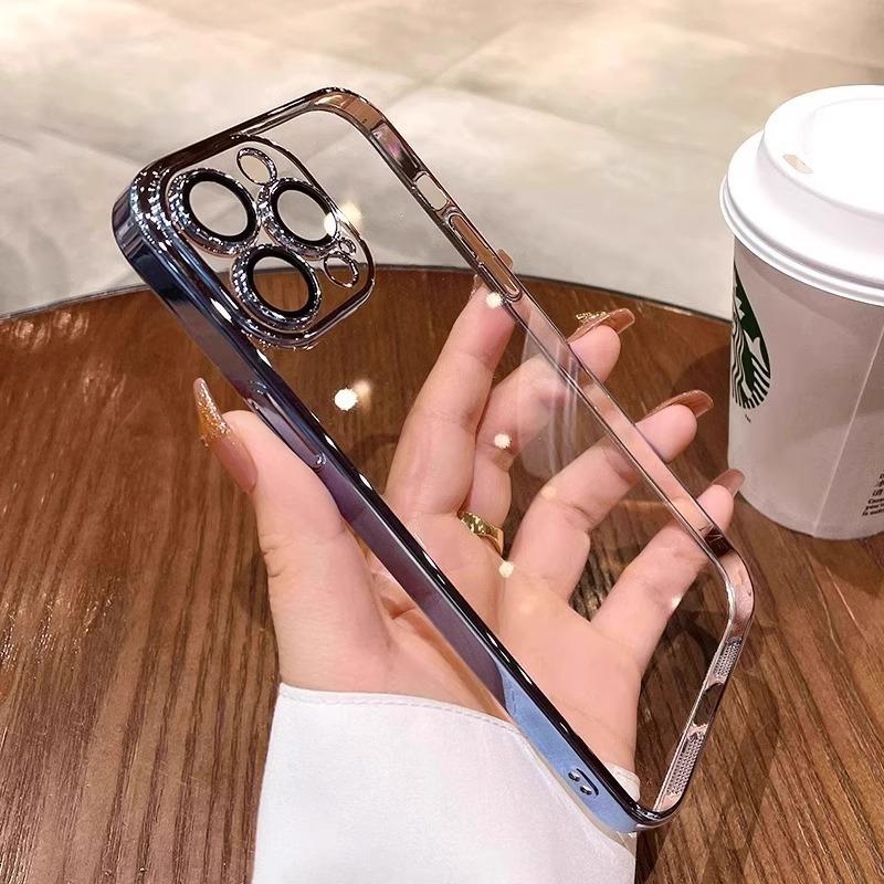 Applicable To Apple 17promax Mobile Phone Case New Electroplated IPhone 16 High End Sense with Lens Film Full Cover Soft Case