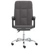 Office Chair with Reclining Function Grey Faux Leather
