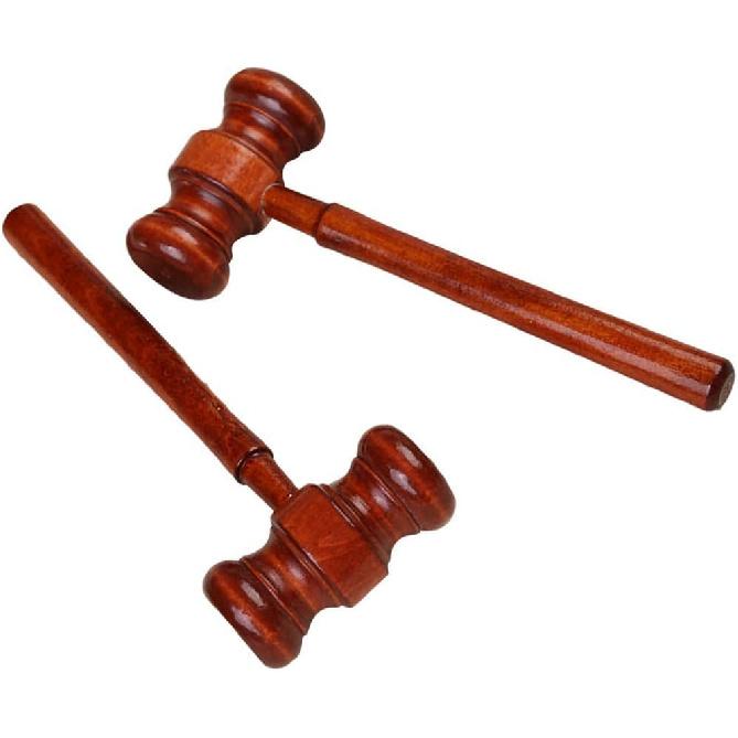 2 Pcs Wood Judge Gavels Auction Court Gavels Wooden Judge Hammers Wood Hammer Props Judge Costume Accessories for Lawyer Courtroom,Auction Sale 3.2 x