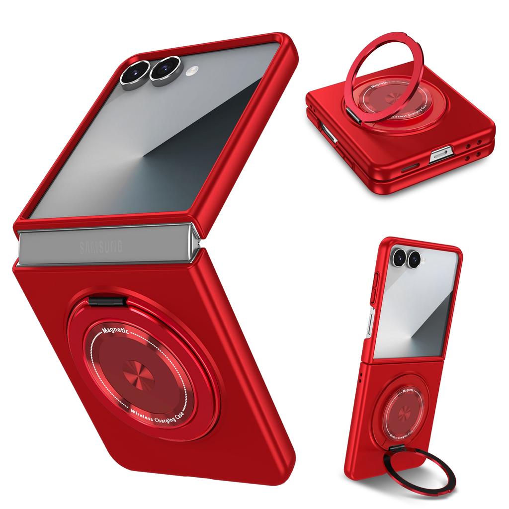 360 Rotating Ring Holder Magnetic Shockproof Phone Case for Samsung Galaxy Z Flip 7 Fe 6 5 4 3 Flip7 Flip6 Flip5 Flip4 Cover