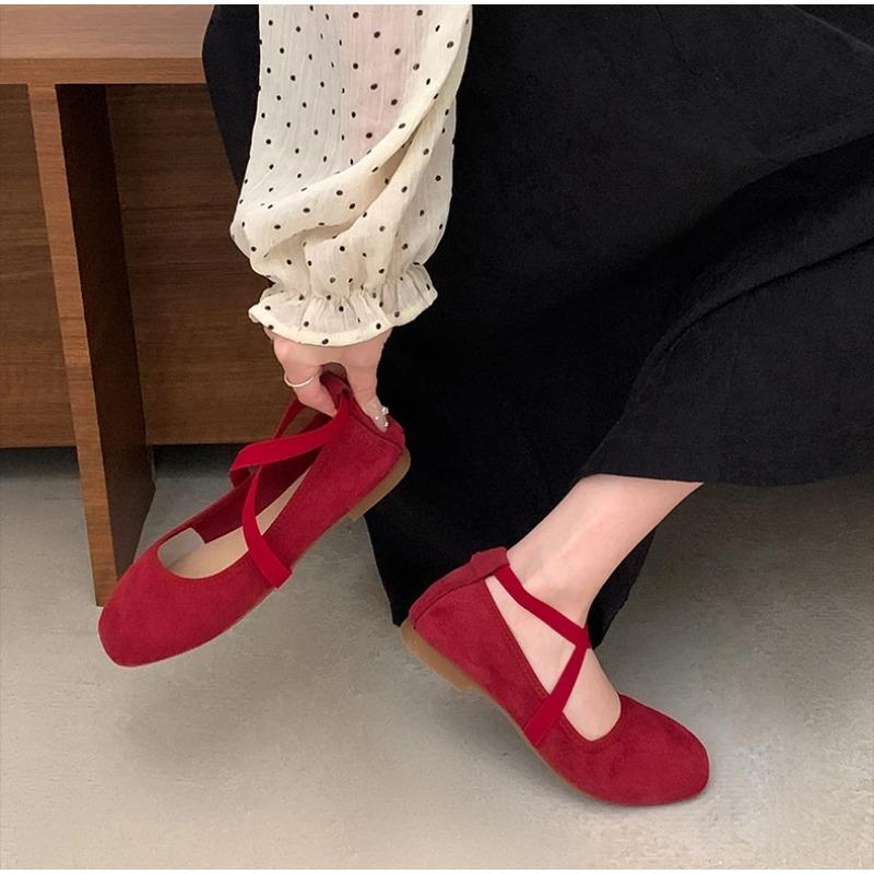 Flat Shoes Women Summer Pink Ballet Shallow Mouth Flats Sole Single Shoe Women's Soft Soled Mary Jane Shoes Pumps Zapatos