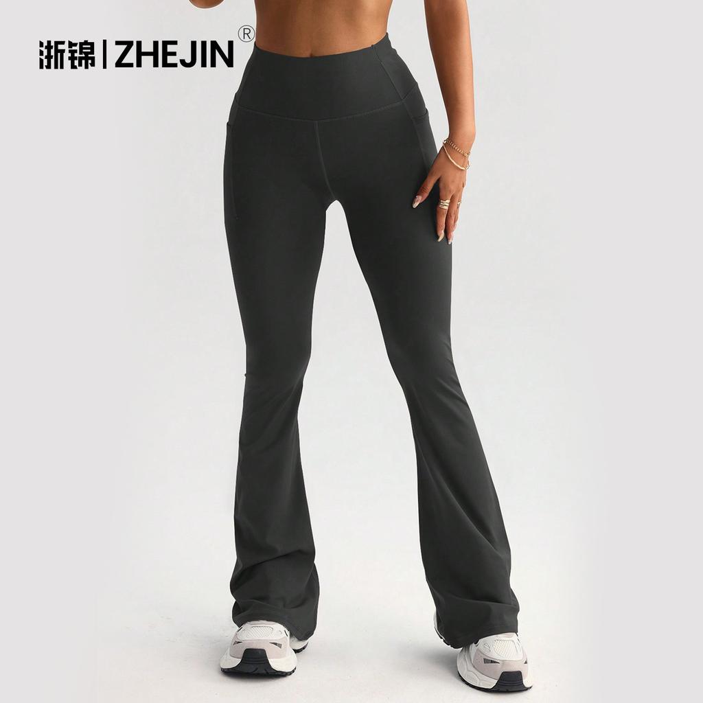 Peach Flared Pants Fitness Pants Women's Wide-leg High-waisted Yoga Pants Spring and Summer Micro-pull Women's Outer Wear