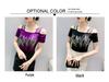 Summer 2024 Rhinestone Double Layer Ice Silk Off-Shoulder Back Blouse