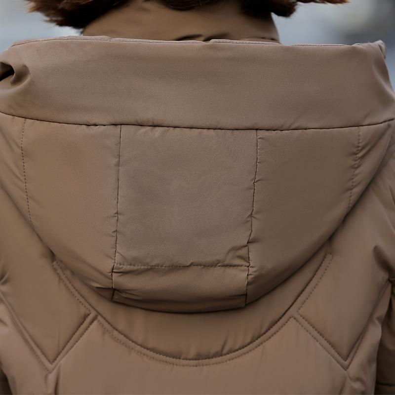 Parkas largas de invierno para mujer, chaquetas con capucha, elegantes, holgadas, gruesas, cálidas, para mujer de mediana edad, abrigos de manga larga