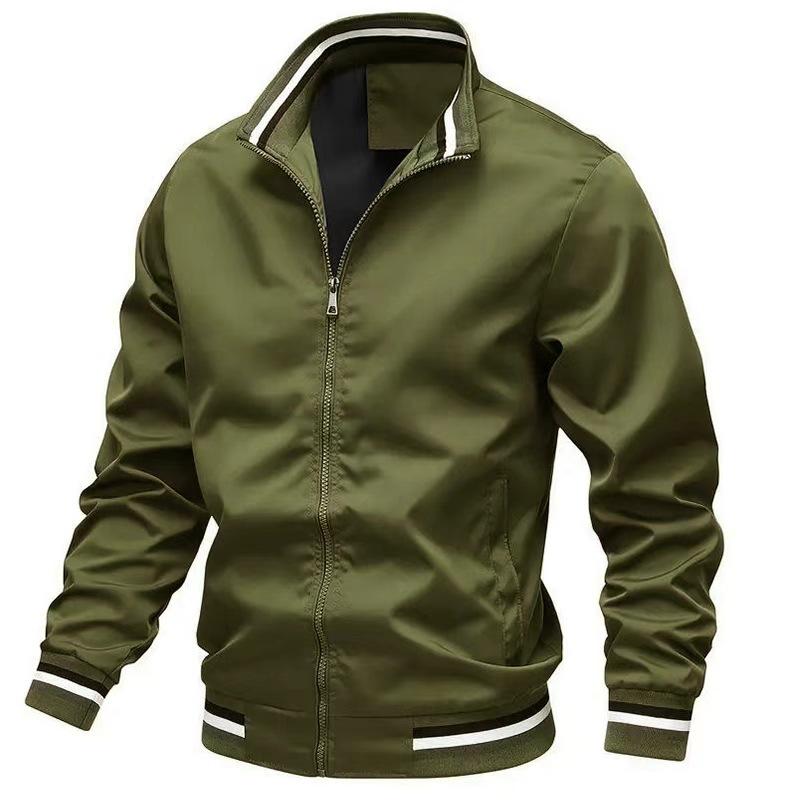 

Men s Casual Stand-up Collar Zip-up Sports Jacket - European & American Style XS