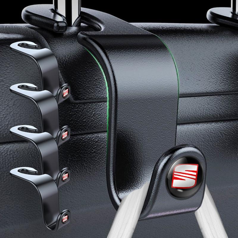 Car Clips Front Seat Headrest Organizer Holder Car Fastener Hooks For SEAT Ibiza Leon Arona Ateca Tarraco Alhambra Cupra