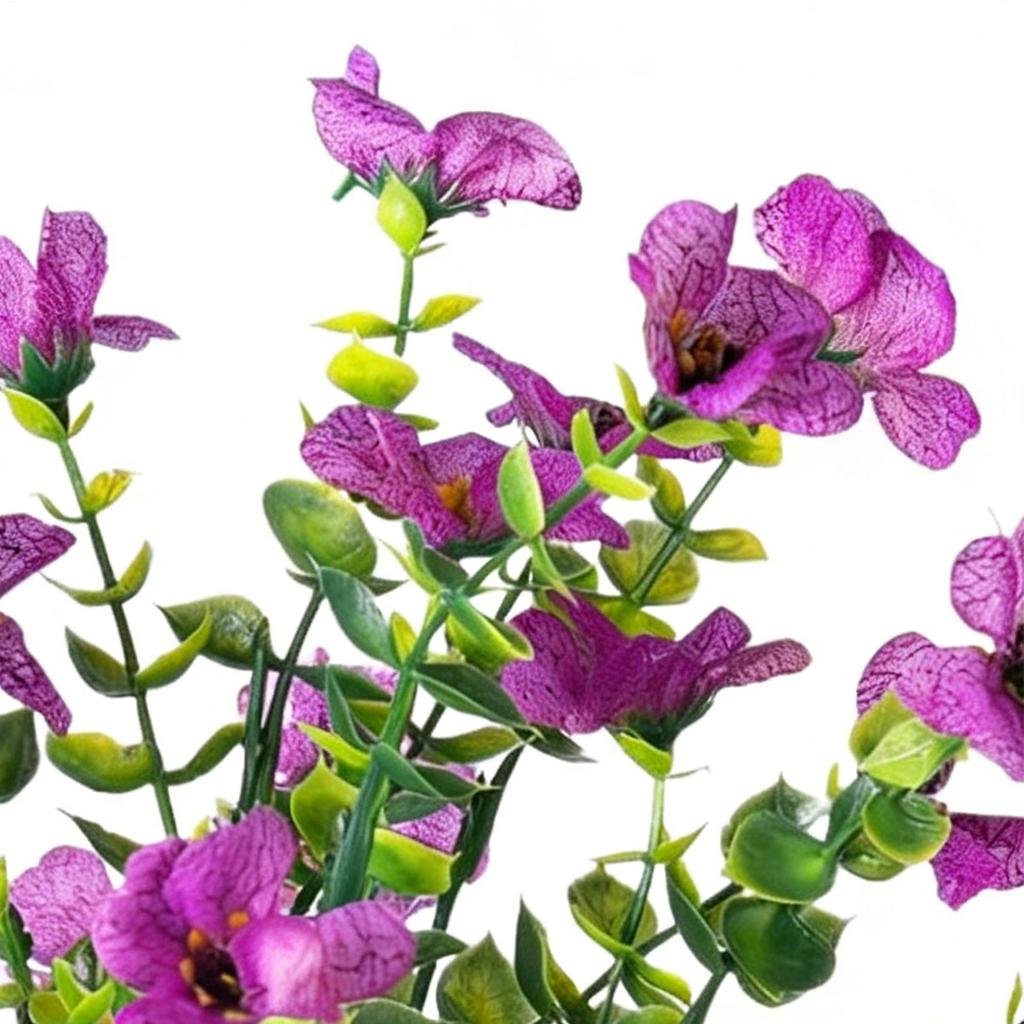 Artificial Flowers 1PC Aesthetic Violet Fall Flowers Eucalyptus Realistic Artificial Flower Front Porch Fake Mum For Home Decor