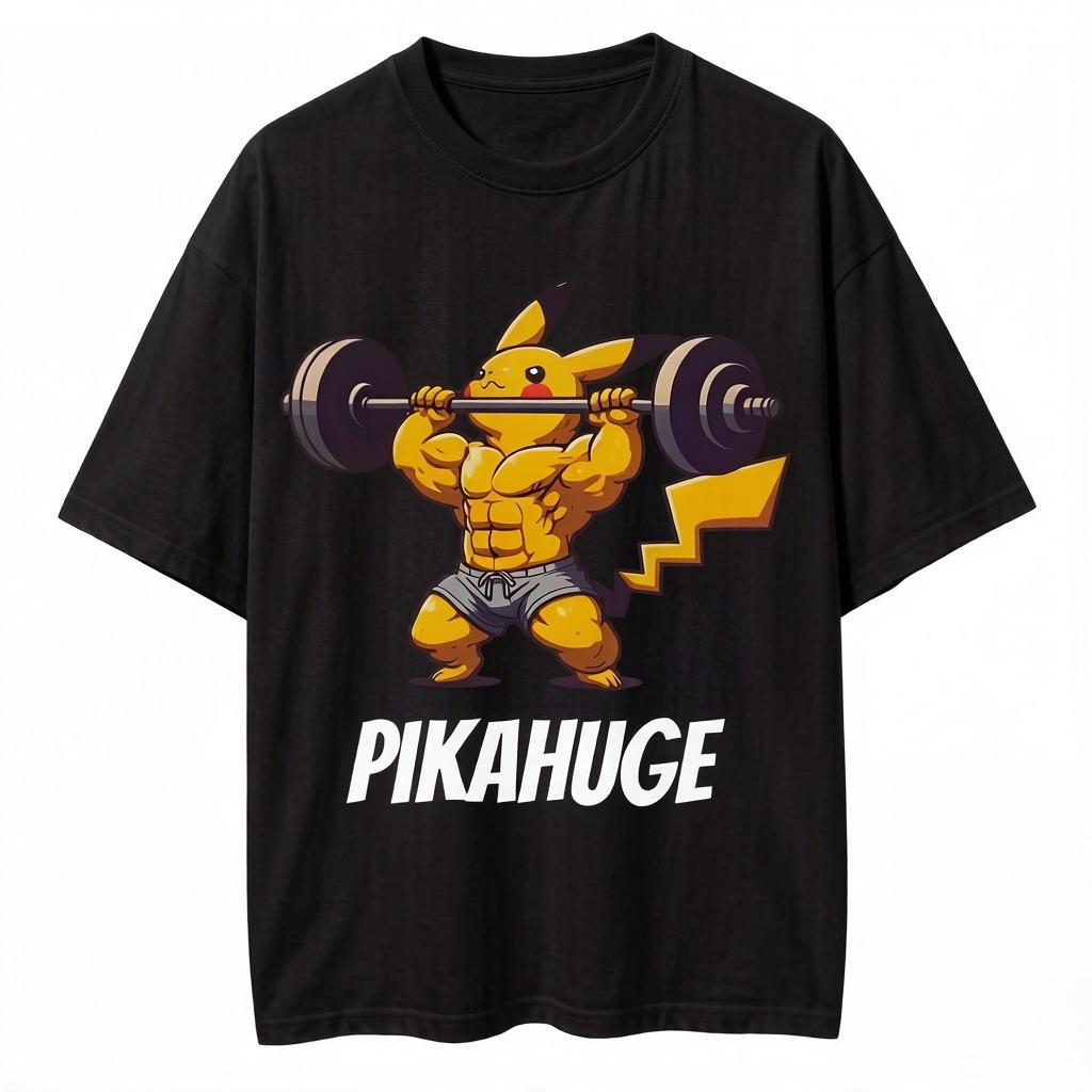 Pokémon Related Products Tshirts Gymnasium Sports and Fitness Unisexs and Womens Pure Cotton Shortsleeved Casual Clothing
