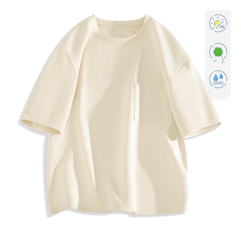 Round Neck Men's T-shirt Sunscreen Breathable Quick-drying Sports Short-sleeved Fashion Casual Pocket T-shirt