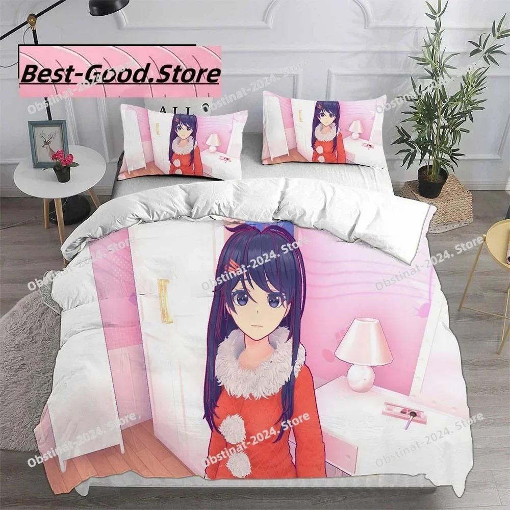 Kawaii girl Game MiSide Bedding Set Quilt Bed Cover Comforter Duvet Cover Pillow Case 3 Pieces Sets Teenagers Children's Gifts