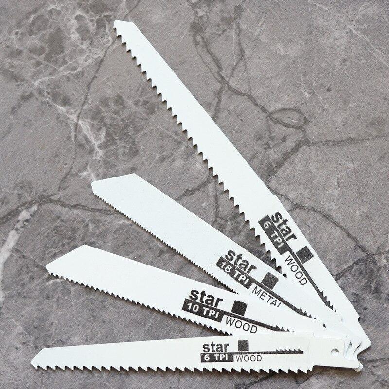 Reciprocating Saw Blade Universal Woodworking Saw Blade Metal High Speed Carbon Steel Woodworking Coarse Fine Teeth 4pcs