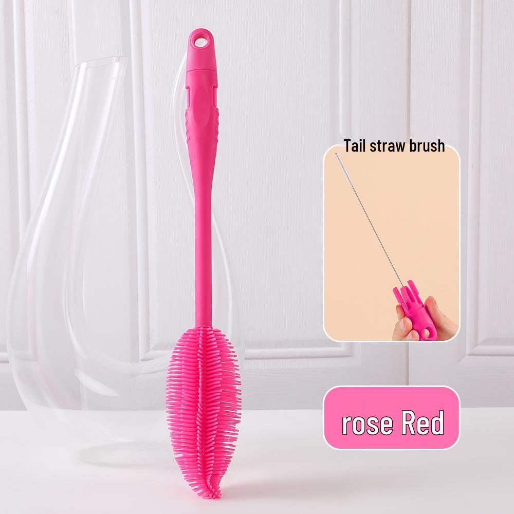 Multi-Functional Long-Handled 2-in-1 Cup, Bottle & Decanter Brush with Straw Lid Cleaner & Stain Remover розы красного