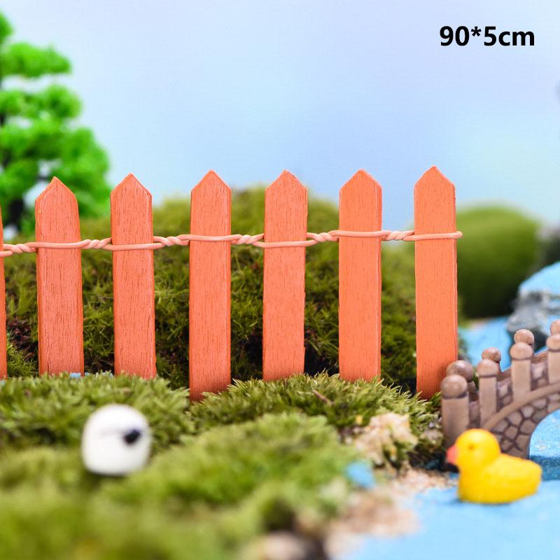 90cm Mini Diy Wood Fence Miniature Plant Decor Landscape Crafts Dollhouse Micro