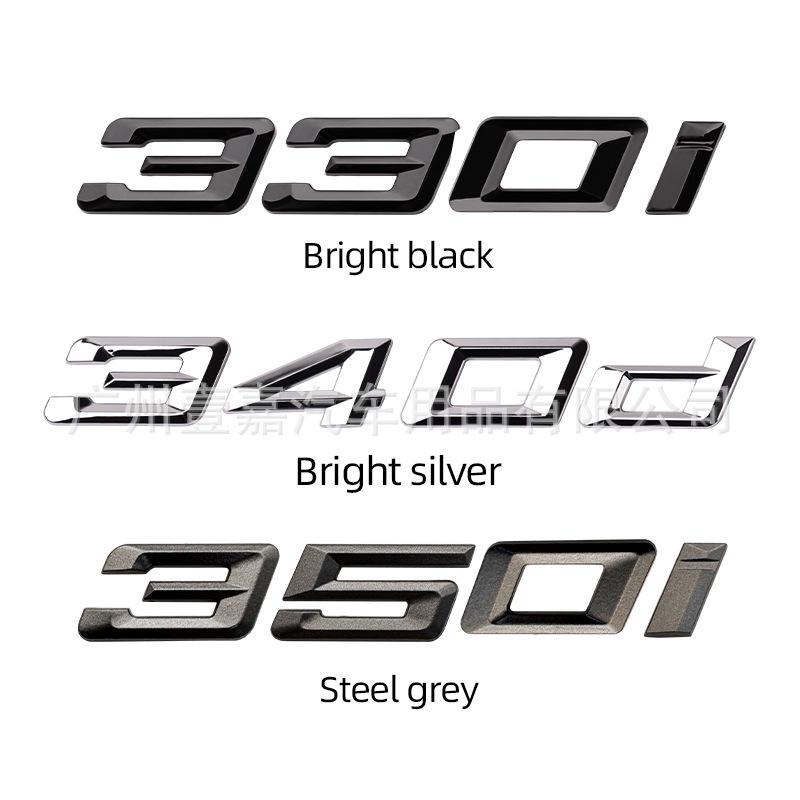 BMW 3er 330Li 335i Kofferraumemblem, 328d 330d Heckauspuff Buchstabenaufkleber