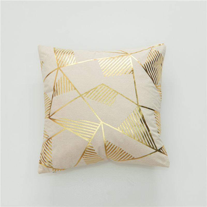 Home Pillowcase, Lamb Velvet Geometric Bronzing Pillowcase, Multi-color Optional Cushion Cover