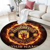 Custom Name Manchester United Round Area Rug,Carpet Rug for Living Room Bedroom Sofa Playroom Decor,Non-slip Floor Mat