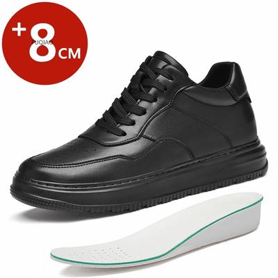 Fashion Genuine Leather Height Increasing Elevator Shoes Men Woman Breathable Height Increase Shoes 8cm Man Sneakers Sport Casual Shoes