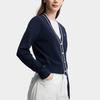 Fila Heritage Fashion Classic Elegant Retro Casual Versatile Comfortable Knitted Cardigan Women Outerwear Cigarette-Blue F11W628404FDB
