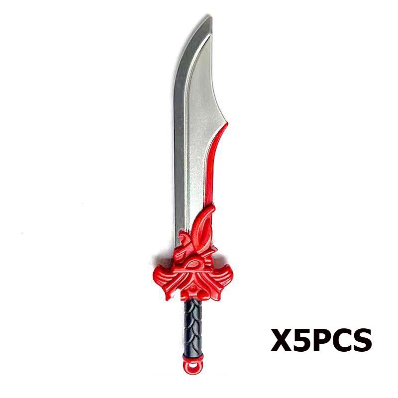 MOC Medieval Castle Knight Figures Waffen Accessories Flame Helmet Shoulder Armor Sword Toy
