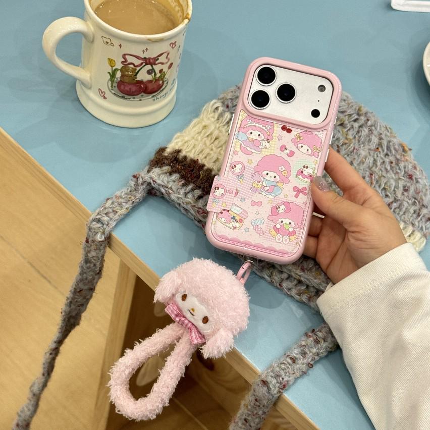 High-End Fluffy Pink Little Sheep Lanyard Case for iPhone 17/16 Pro Max
