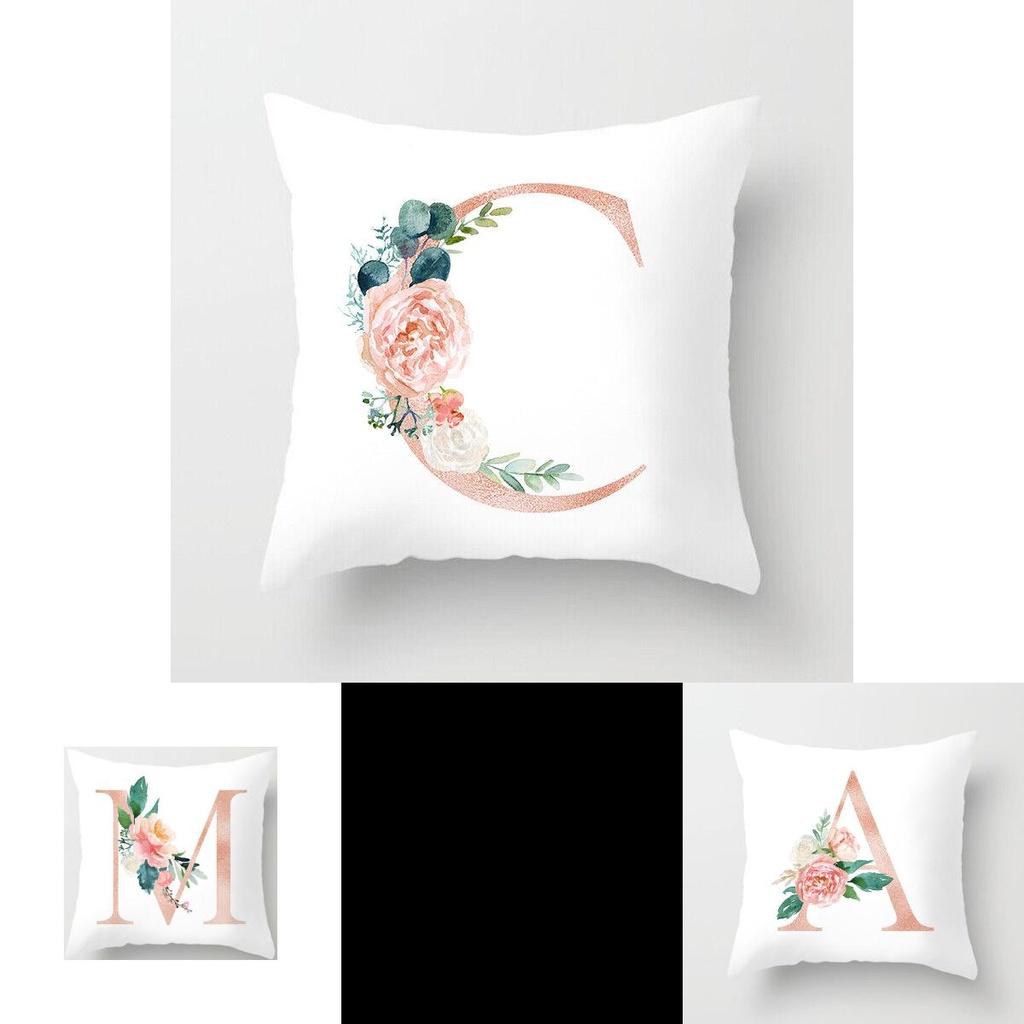 Luxurious 26 Letter Polyester Pillow Case For Sofa Car And Home Decor