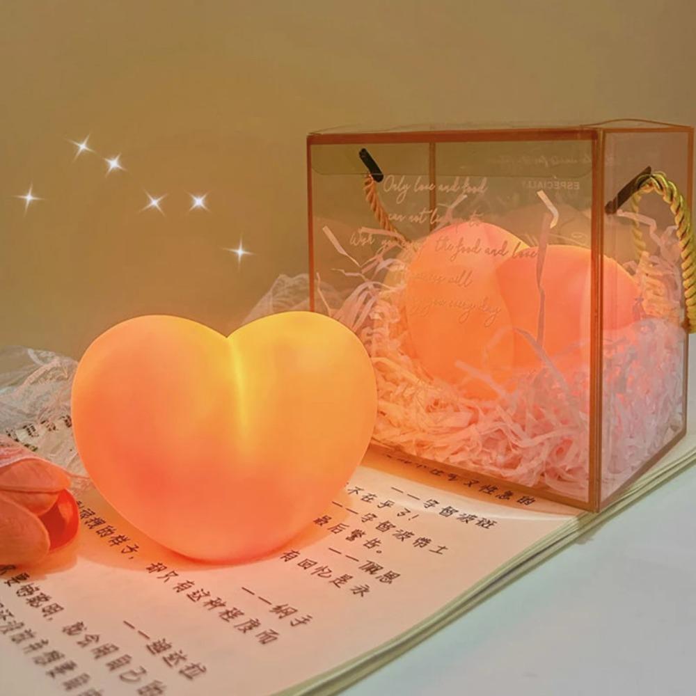 Pink White Love-Shaped Night Light Three-dimensional Ambient Light Heart Shaped LED Lamp Wedding
