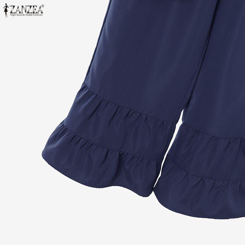 ZANZEA Women Sleeveless Straps Camisoles and Long Pants Summer Two Piece Suit Sets