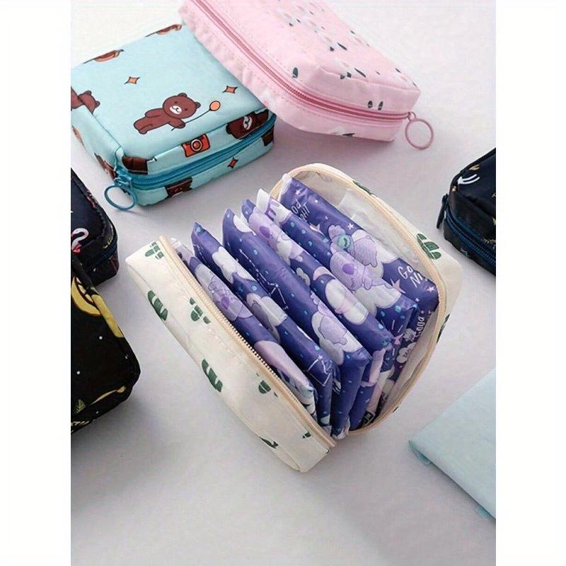 1PC Cute Cartoon Multi-Purpose Waterproof Storage Bag - Big Capacity Sanitary Napkin Storage Bag Cosmetic Storage Bag Student Travel Essentials