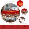 Weihnachts-Vintage-Bauernhaus-Tischdecke mit Weihnachtsmann-, Rentier- & Weihnachtsbaum-Aufdrucken. Rechteckige & runde Größen für Weihnachts-/Neujahrspartys, Küche, Innenbereich &