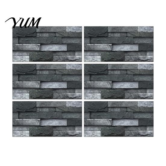 Home Interior Wall Makeover 6Pcs Vintage Faux Stone Self?Adhesive Tiles, Waterproof Oil?Proof Backsplash Kitchen Tiles Sticker, Peel & Stick