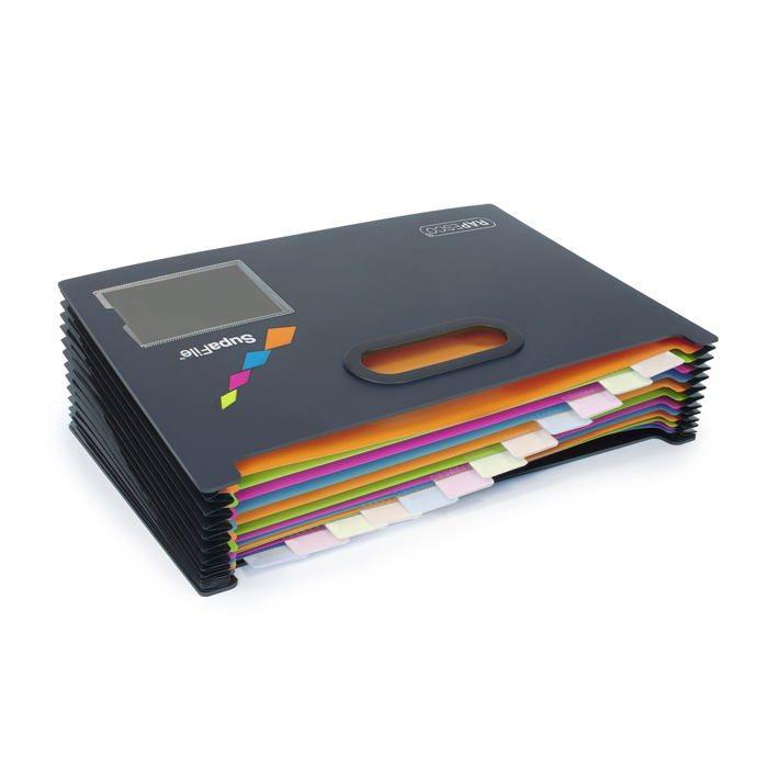 Trieurs à soufflets - rapesco - 1729 - a4 - 13 compartiments - multicolores - noir