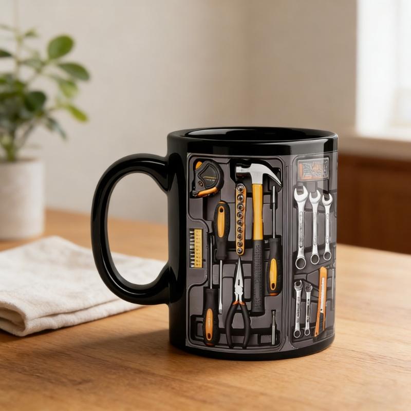 3D Toolbox Design Ceramic Coffee Mug For Mechanic Dishwasher And Microwave Safe Perfect For Daily Use