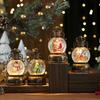 USB Music Snowing Christmas Light-Up Resin Figurine Carousel Decoration