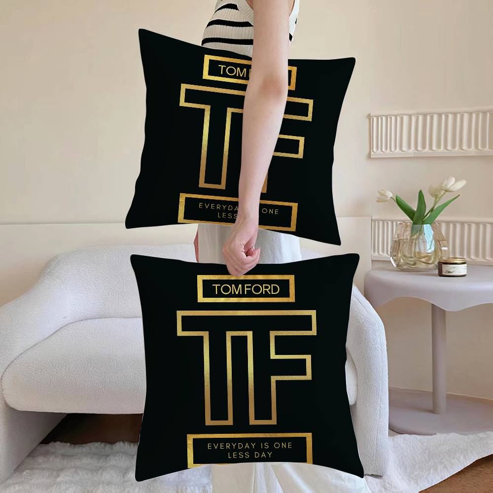 Luxury T-Tom F-Ford Pillow Case Anti-dustmite Pillowcase Invisible Zipper Silky Sofa Cushion Cover