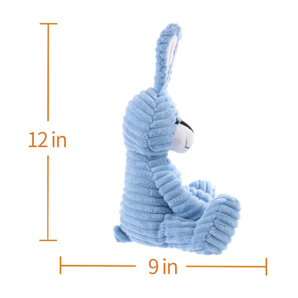 Apricot Lamb Blue Corduroy Bunny Plush Toy for Kids, Soft and Cute Fluffy Blue Corduroy Bunny for Girls and Boys, 23cm
