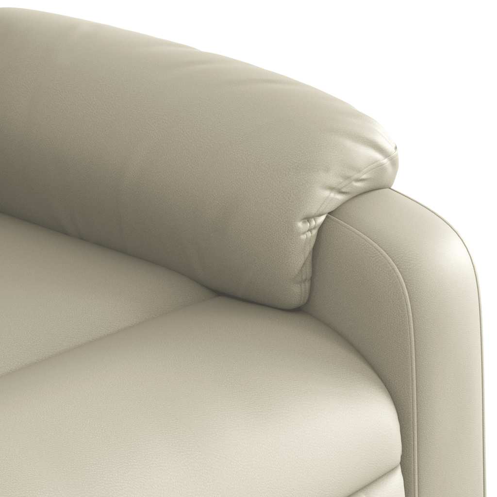 Recliner with Rising Assistance Cream Artificial Leather