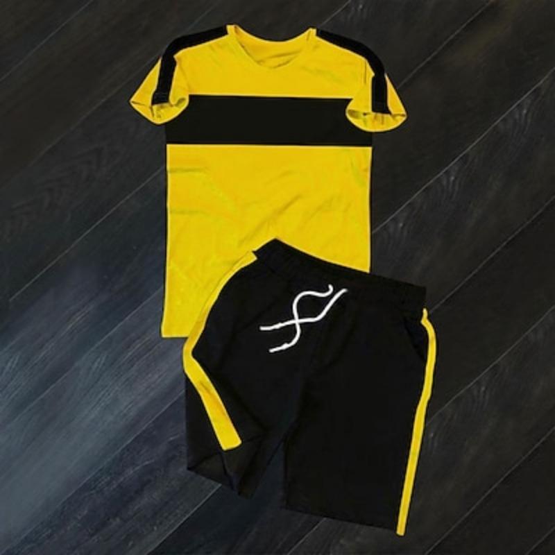 Men's Tracksuit Tennis Shirt Shorts and T-Shirt Set Short Sleeve Crew Neck Spring Summer 2 Piece Outdoor Street Casual Suits