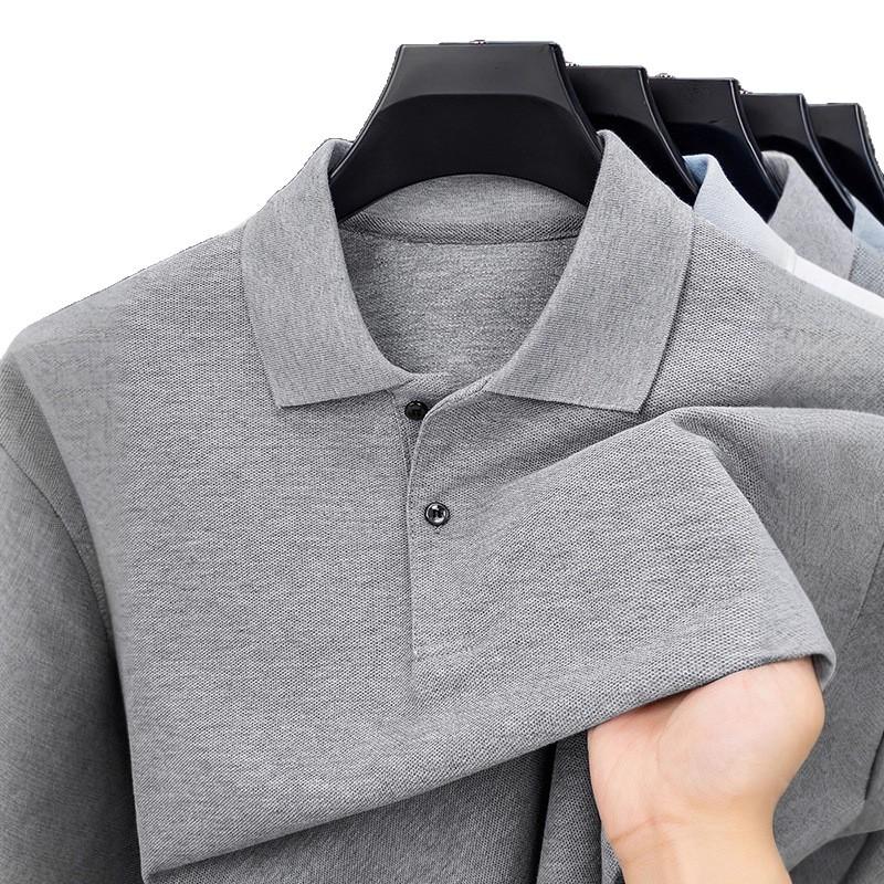 Long Sleeve Polo Men's Business Breathable Loose Fit