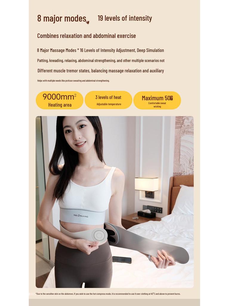 EMS Pulse Waist Massager: Microcurrent Heating Fitness Belt for Exercise and Relaxation