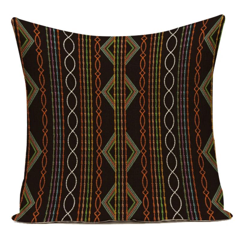 Polyester Boho Geometric Mandala Flowers Decorative Pillows Sofa Home Bedroom Cushion Cover Pillowcase
