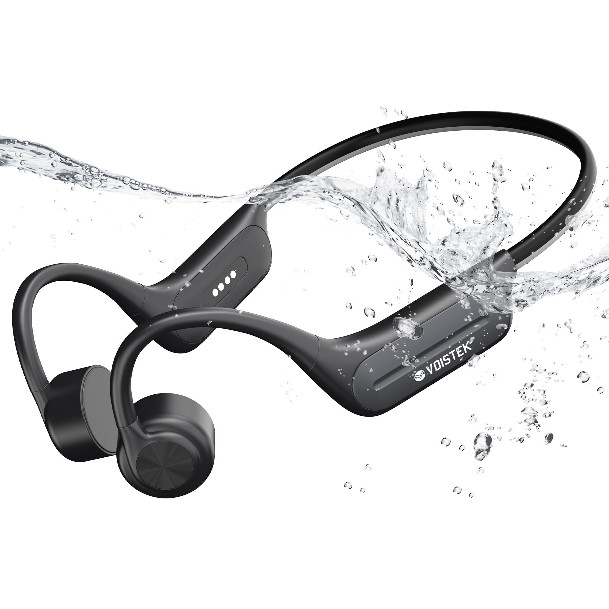 

Bone Conduction Fully Waterproof Bluetooth Swimming Compatible with Caps and 32GB Internal 8 Hours of Continuous Wireless Headphones with Mic for and сірий колір