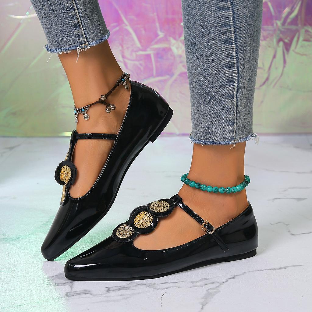 Fashion Luxury Flats Shoes Women Elegant Shallow Shoes Summer New Pointed Toe Retro Shoes Designer Dress Walking Flats Mujer Zapatillas